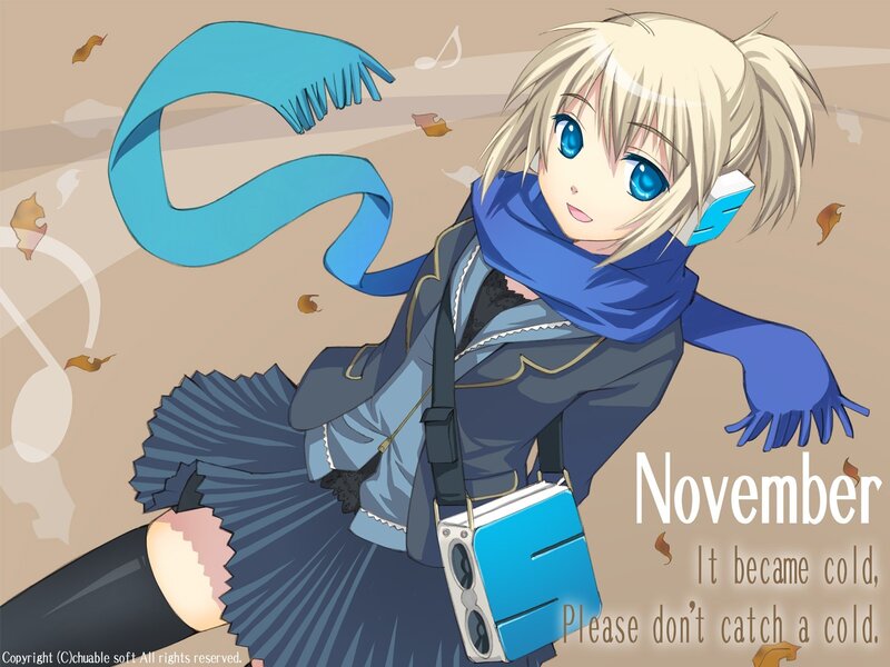 Anime girl in winter clothes