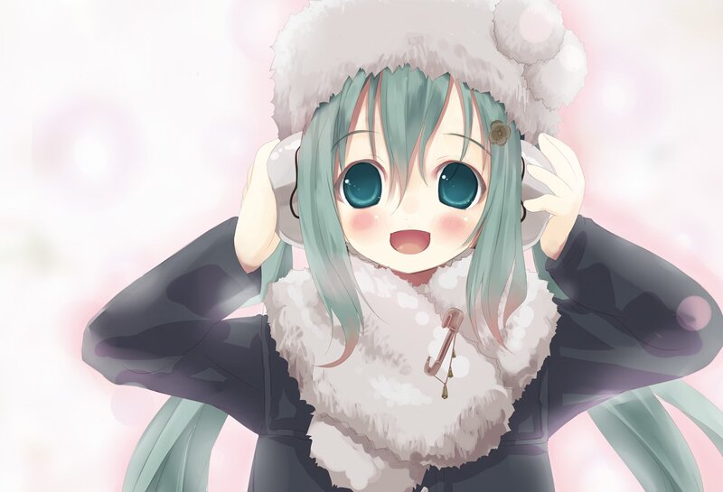 anime girl in winter clothes