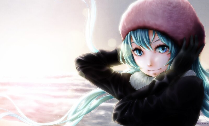 anime girl in winter clothes