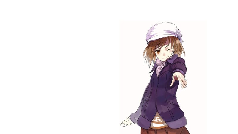 anime girl in winter clothes