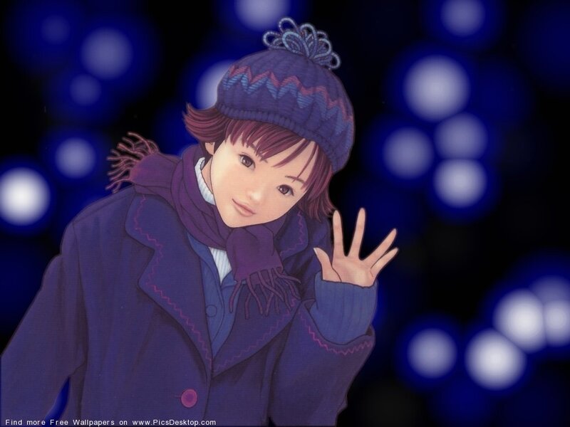 anime girl in winter clothes