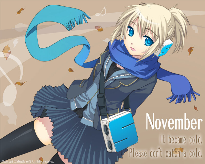Anime girl in winter clothes