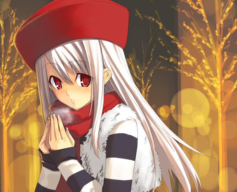 anime girl in winter clothes