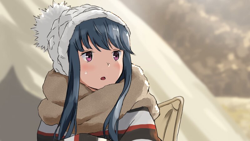 Anime Girl in Winter Clothes — Brown, Calm