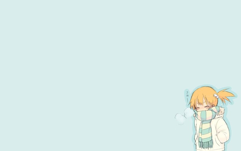 Anime Girl in Winter Clothes — Light Blue