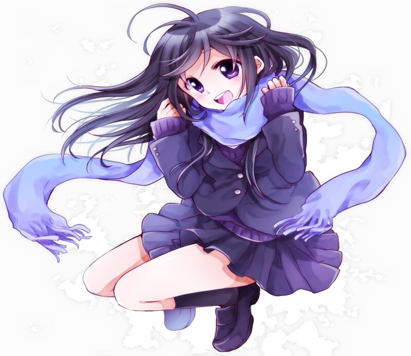 Anime Girl in Winter Clothes — Purple