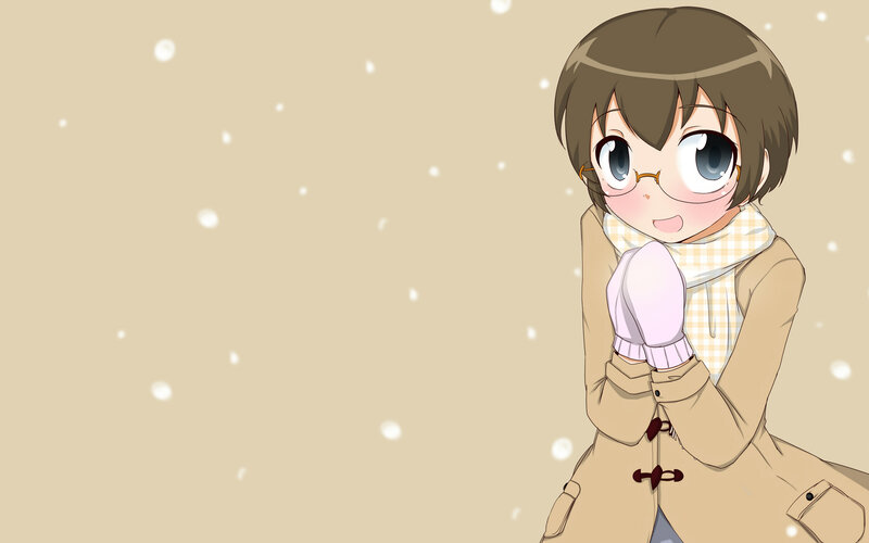 anime girl in winter coat