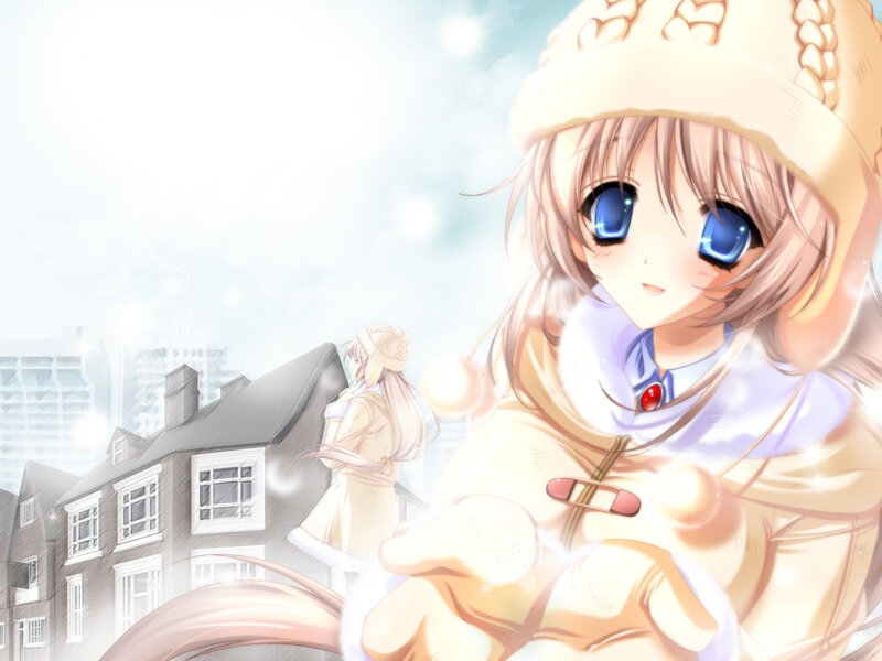 Anime girl in winter coat