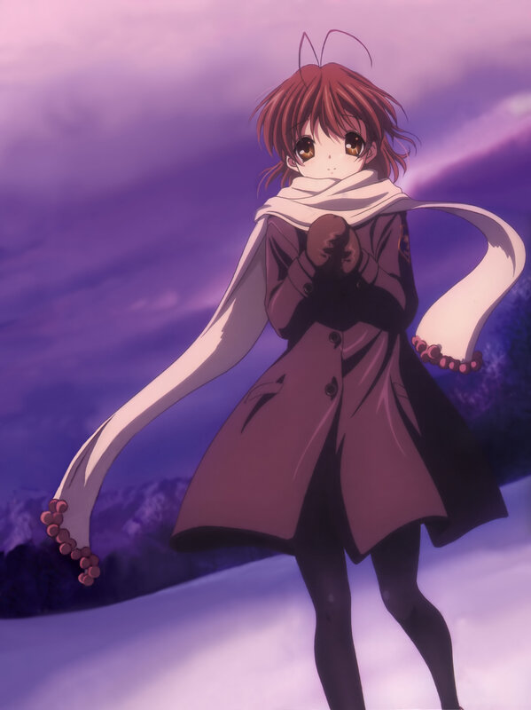 anime girl in winter coat