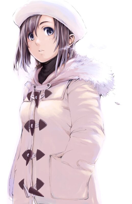 anime girl in winter coat