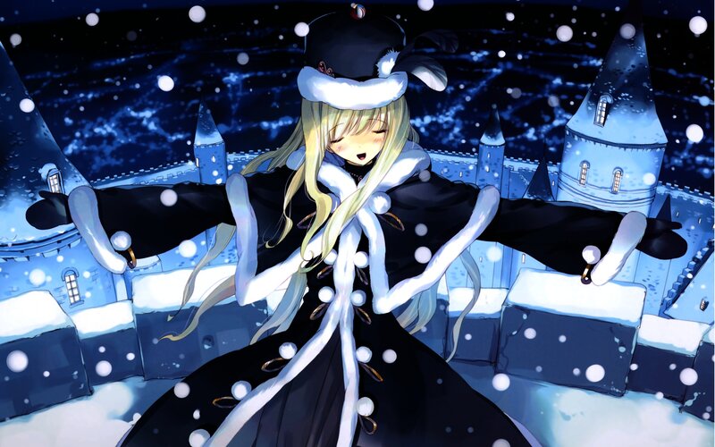 anime girl in winter coat