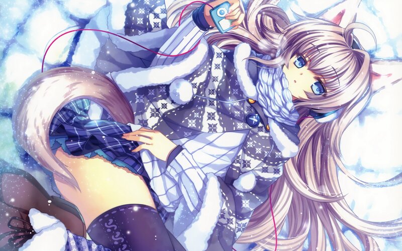 Anime girl in winter coat