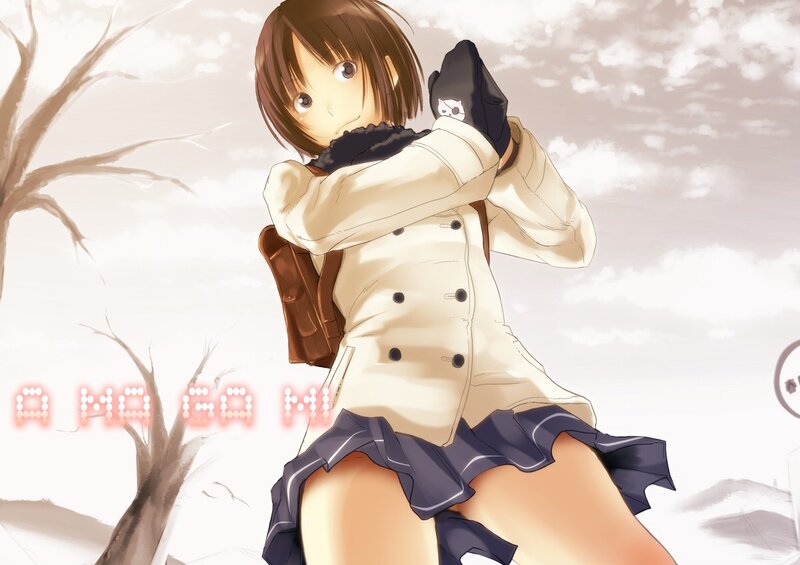 anime girl in winter coat