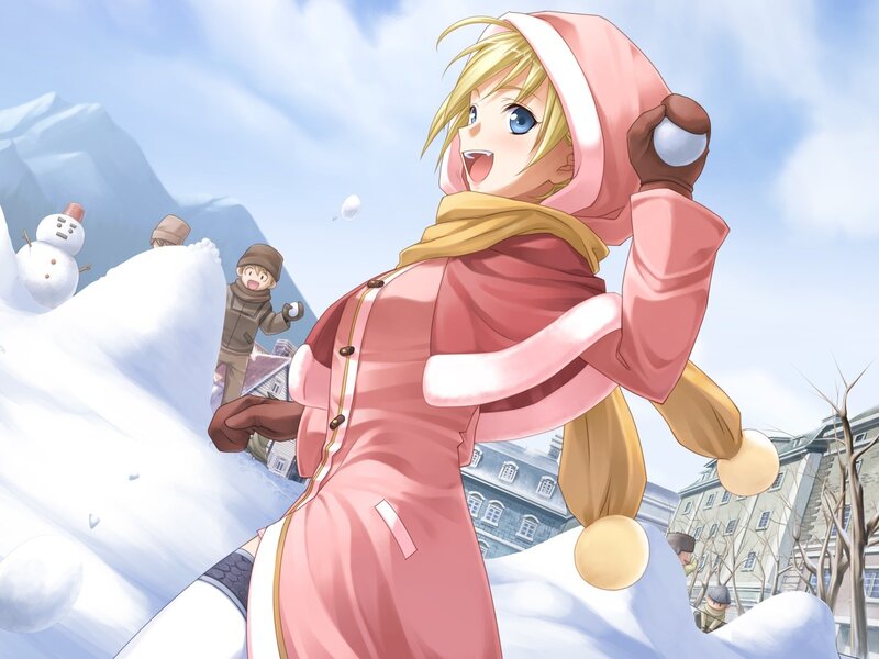 anime girl in winter coat