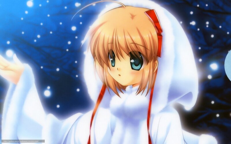anime girl in winter coat