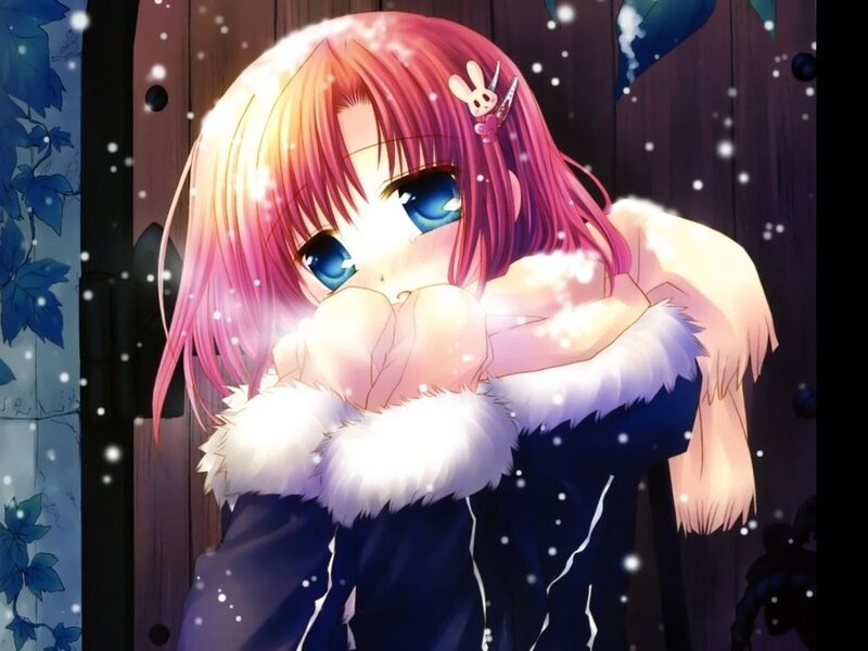 Anime girl in winter coat