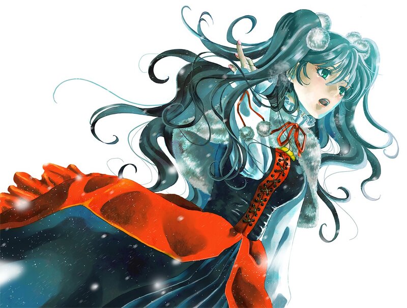 anime girl in winter coat