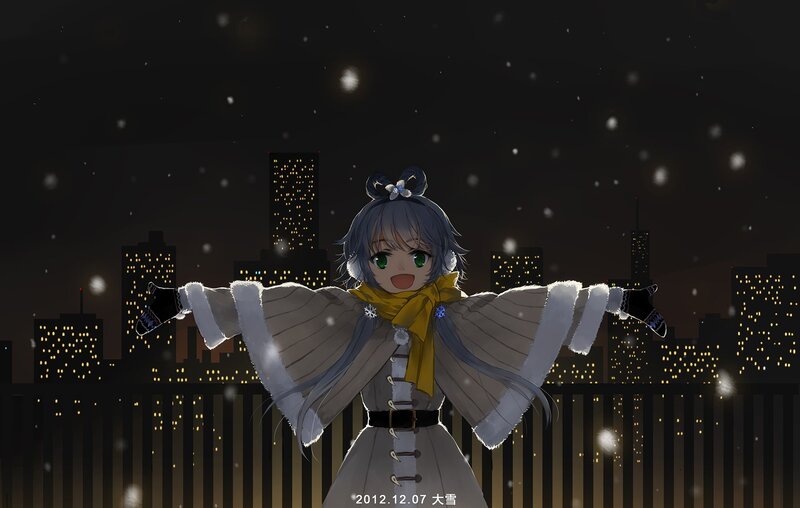 Anime girl in winter coat