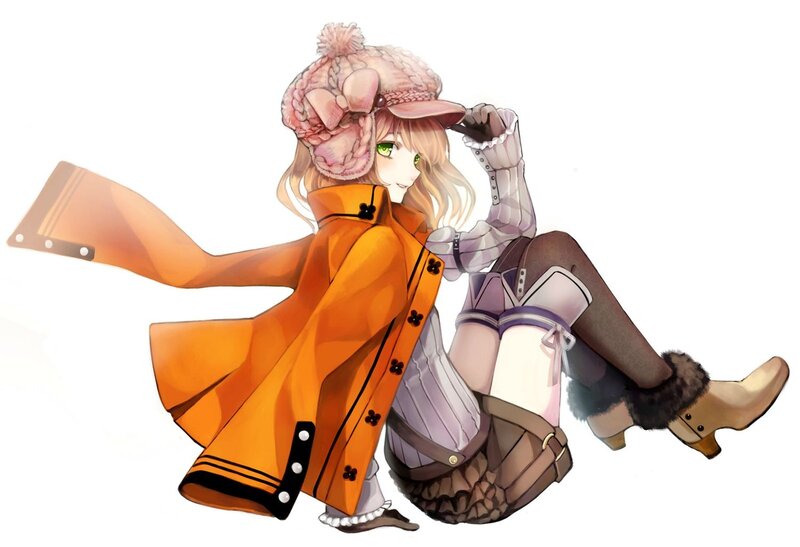 anime girl in winter coat