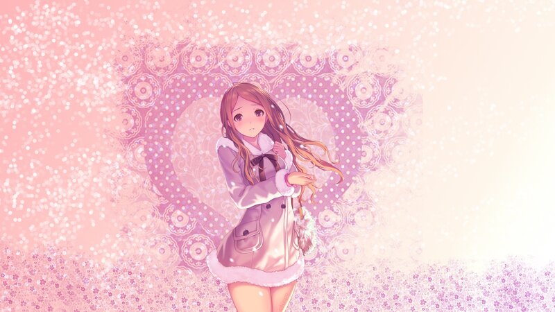 anime girl in winter coat
