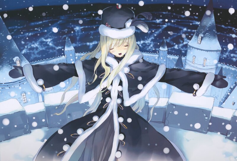Anime girl in winter coat