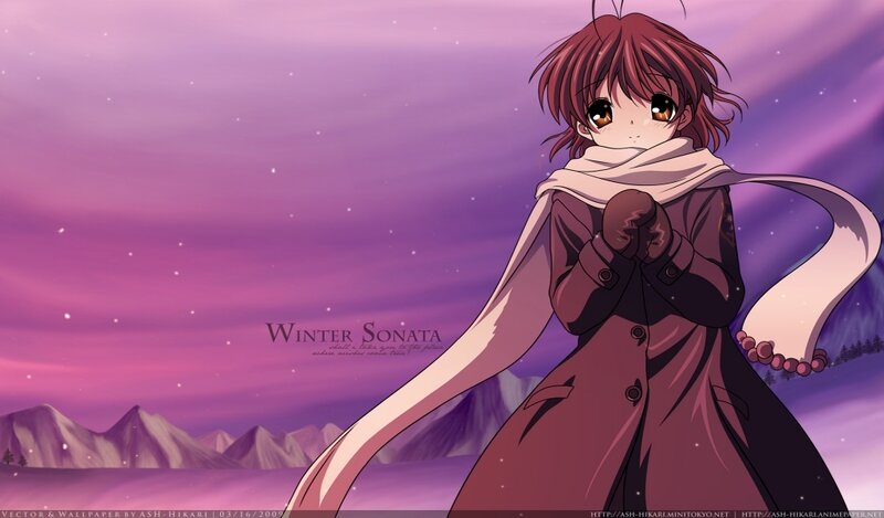 Anime girl in winter coat