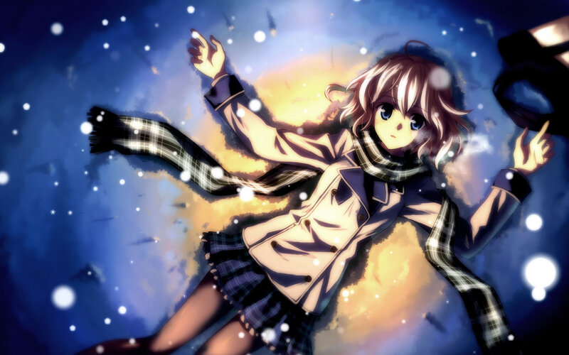 anime girl in winter coat
