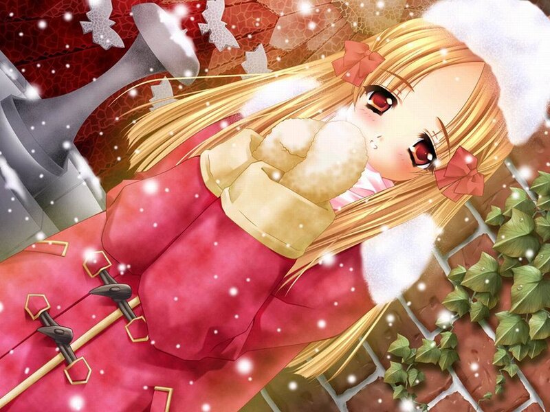 Anime girl in winter coat