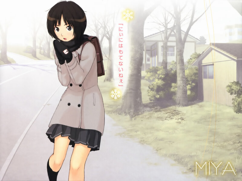 anime girl in winter coat