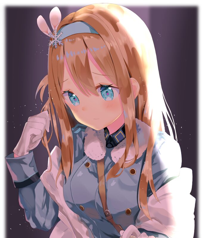 Anime Girl in Winter Coat — Brown, Calm, Digital Art