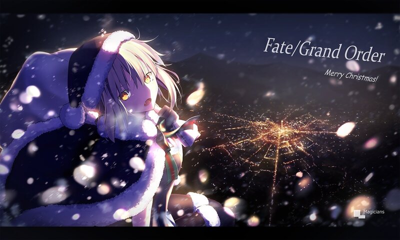 Anime Girl in Winter Coat — Purple, Festive