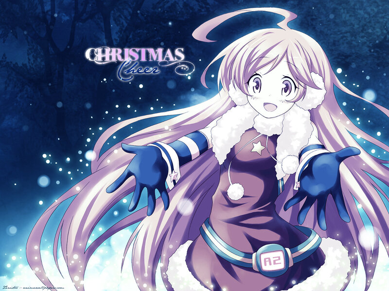 Anime Girl in Winter Coat — Purple