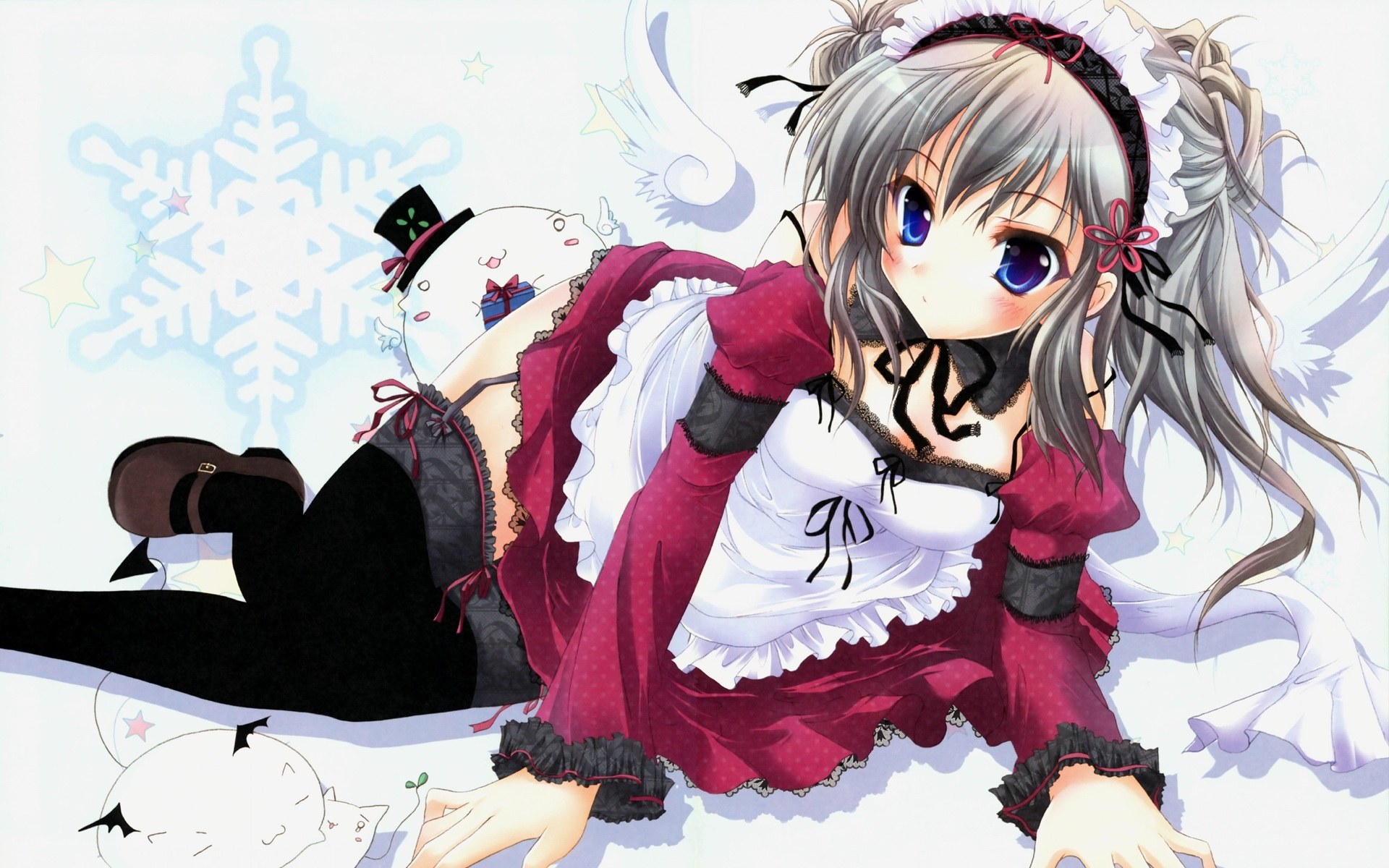anime girl in winter dress