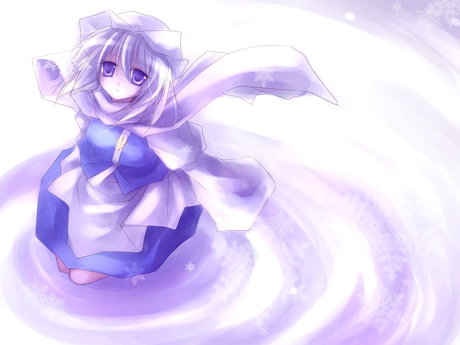 anime girl in winter dress
