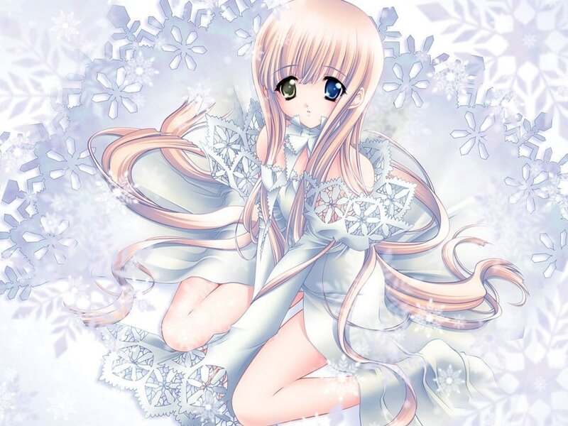 Anime girl in winter dress