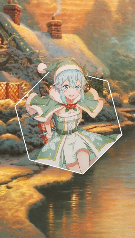 Anime Girl in Winter Dress — Green