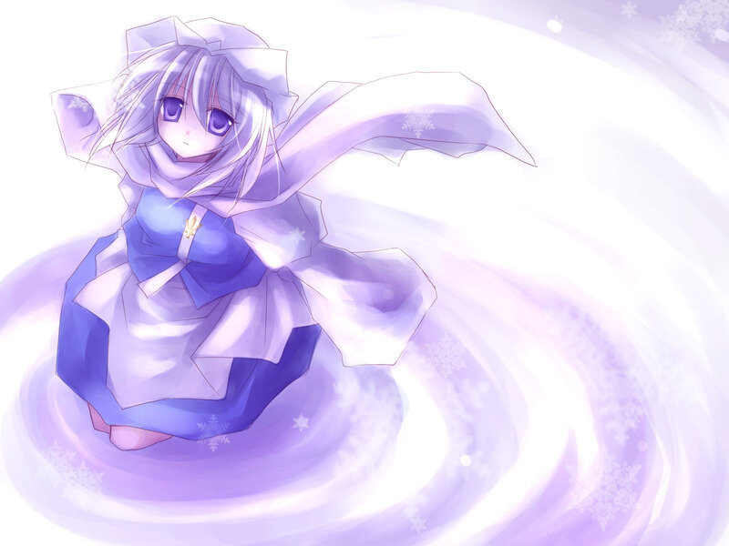 Anime Girl in Winter Dress — Purple