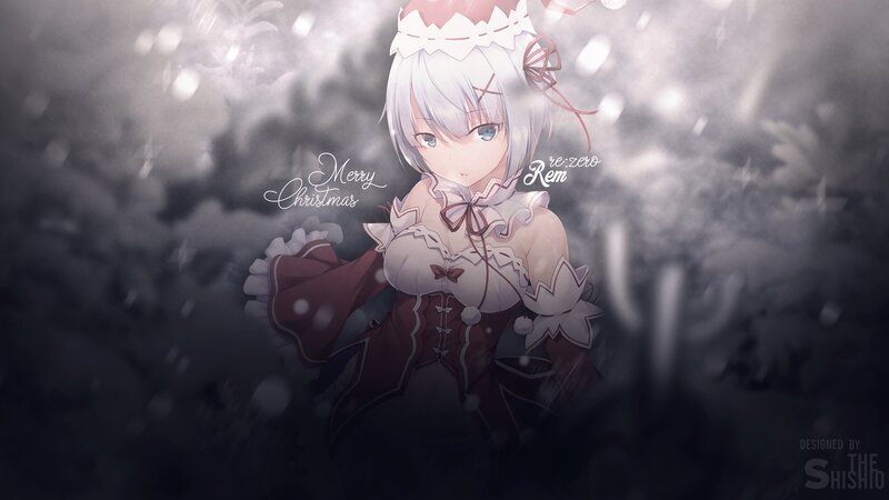 Anime Girl in Winter Dress — White, Festive