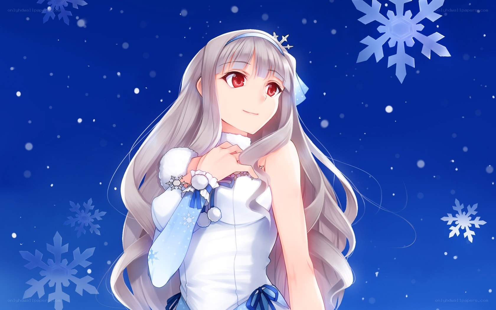 anime girl in winter dress