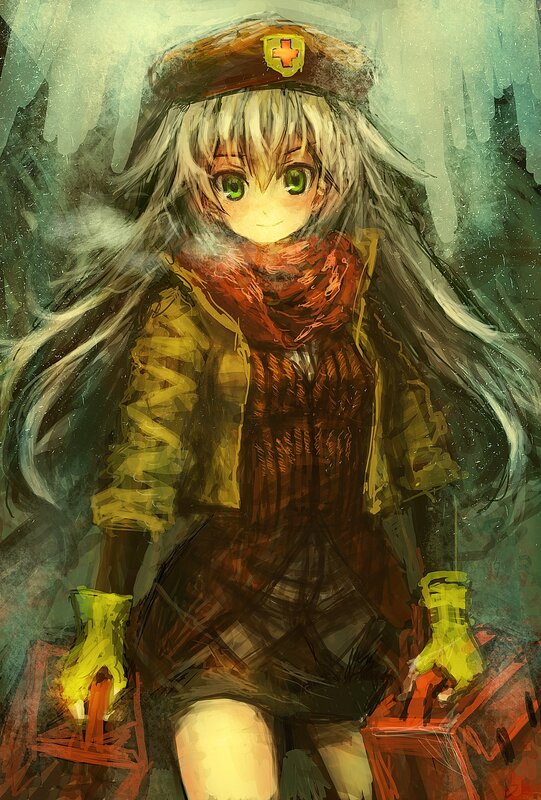 anime girl in winter gear