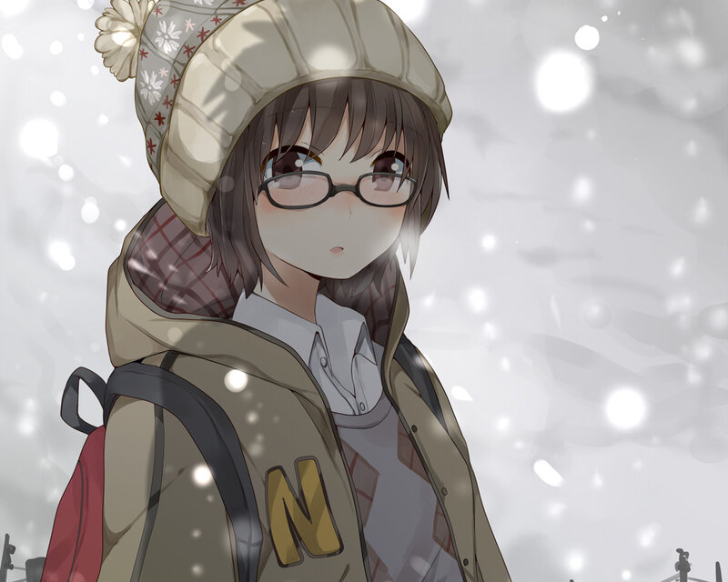 Anime Girl in Winter — Gray