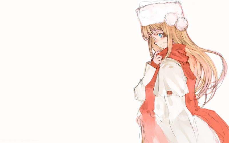anime girl in winter hat
