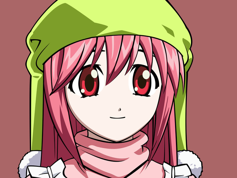 anime girl in winter hat