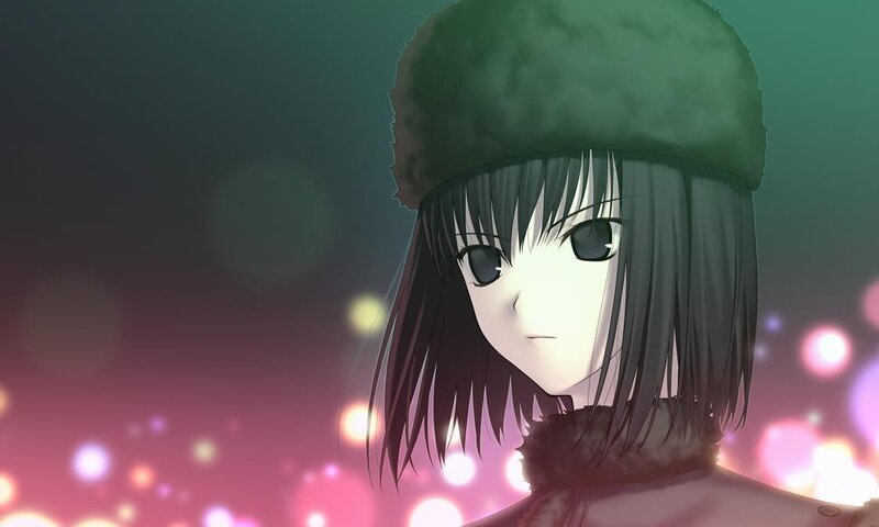 anime girl in winter hat