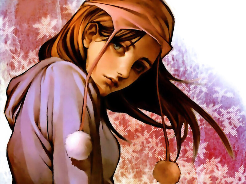 anime girl in winter hat