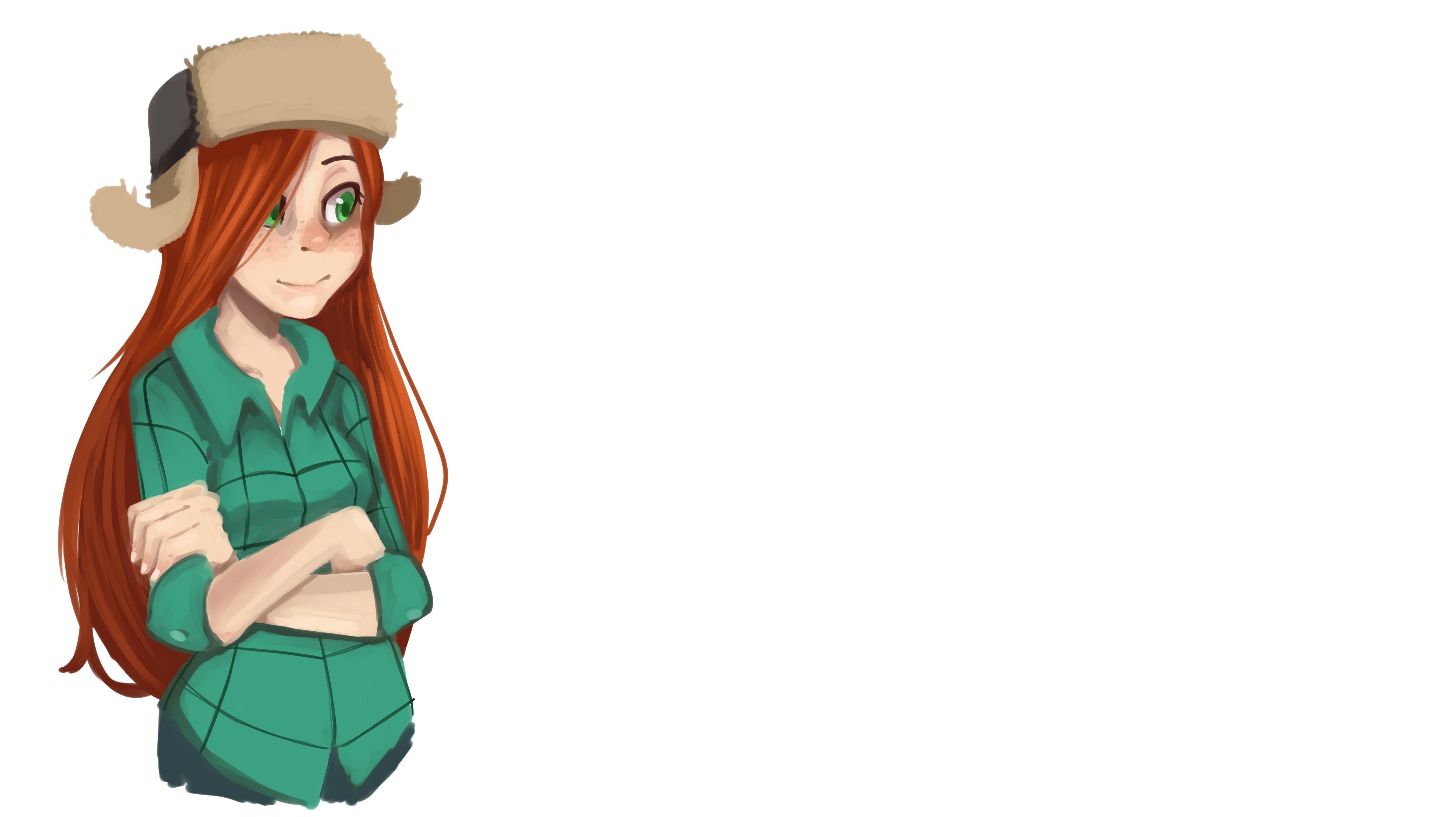 anime girl in winter hat