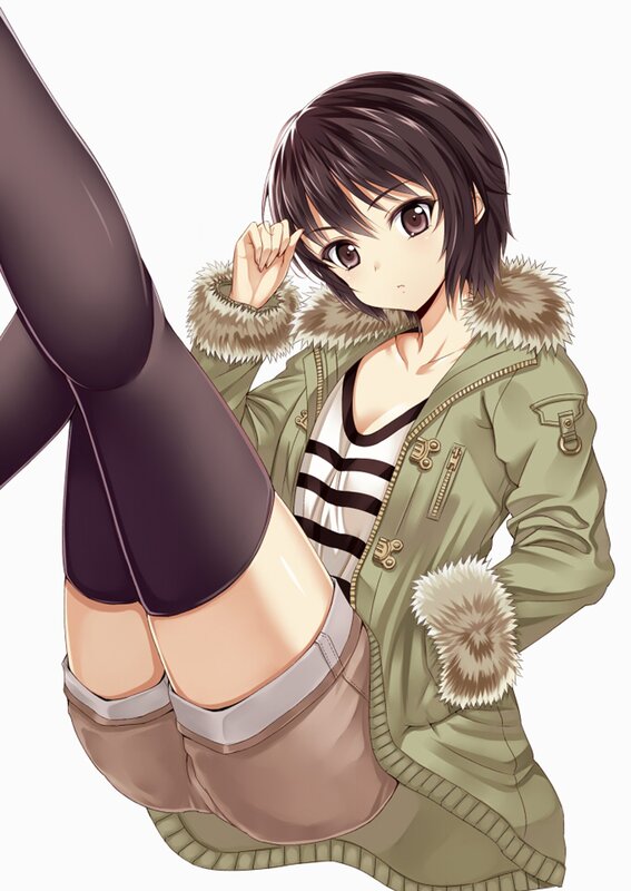 anime girl in winter jacket