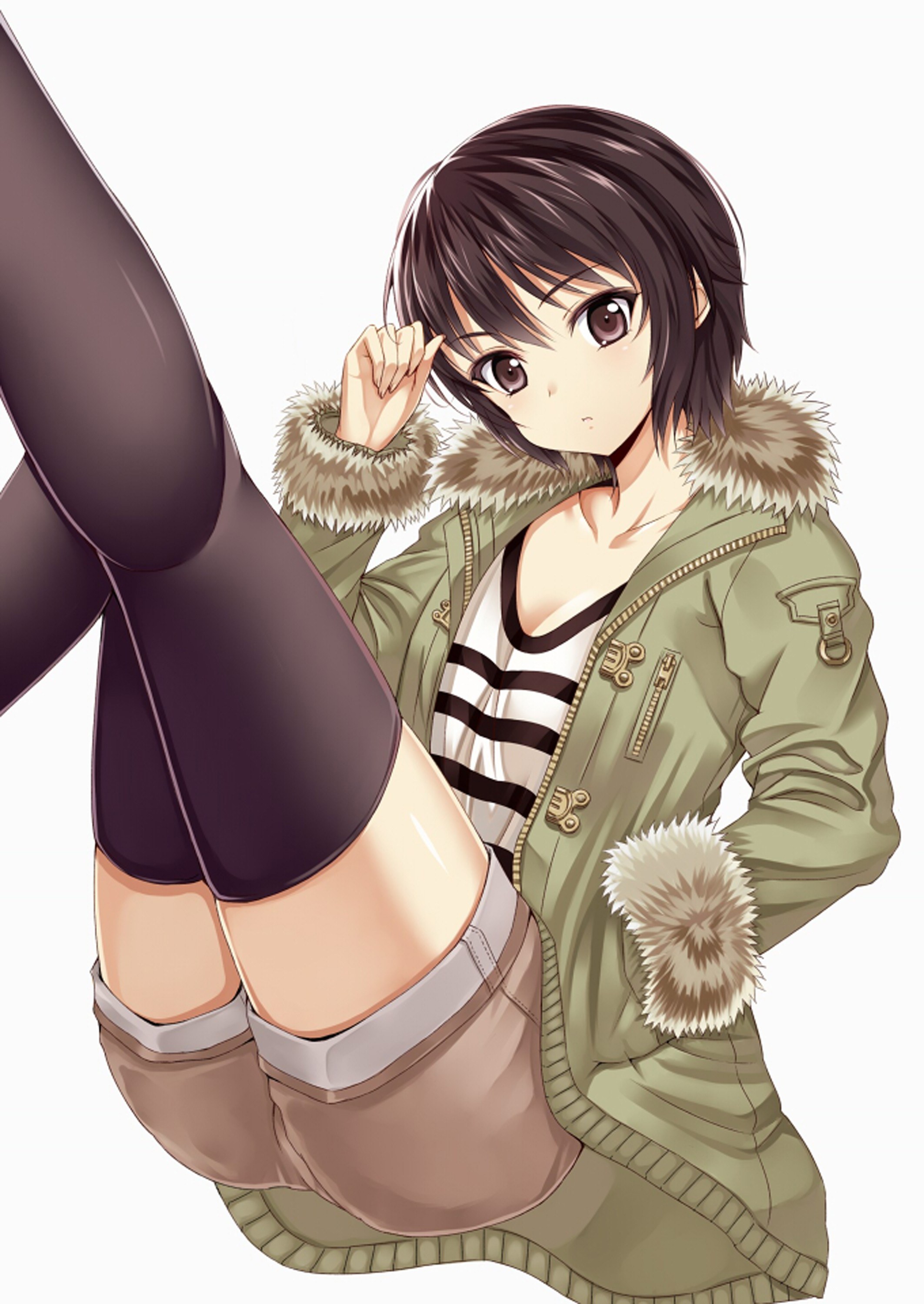 anime girl in winter jacket