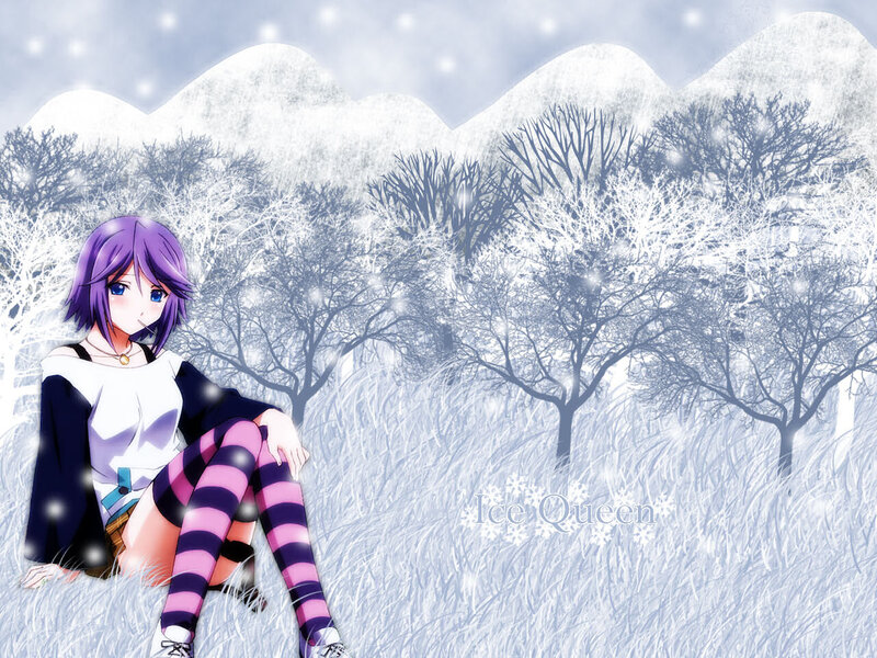 anime girl in winter landscape