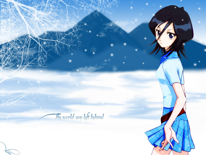anime girl in winter landscape